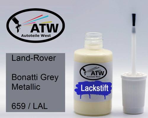 Land-Rover, Bonatti Grey Metallic, 659 / LAL: 20ml Lackstift, von ATW Autoteile West.